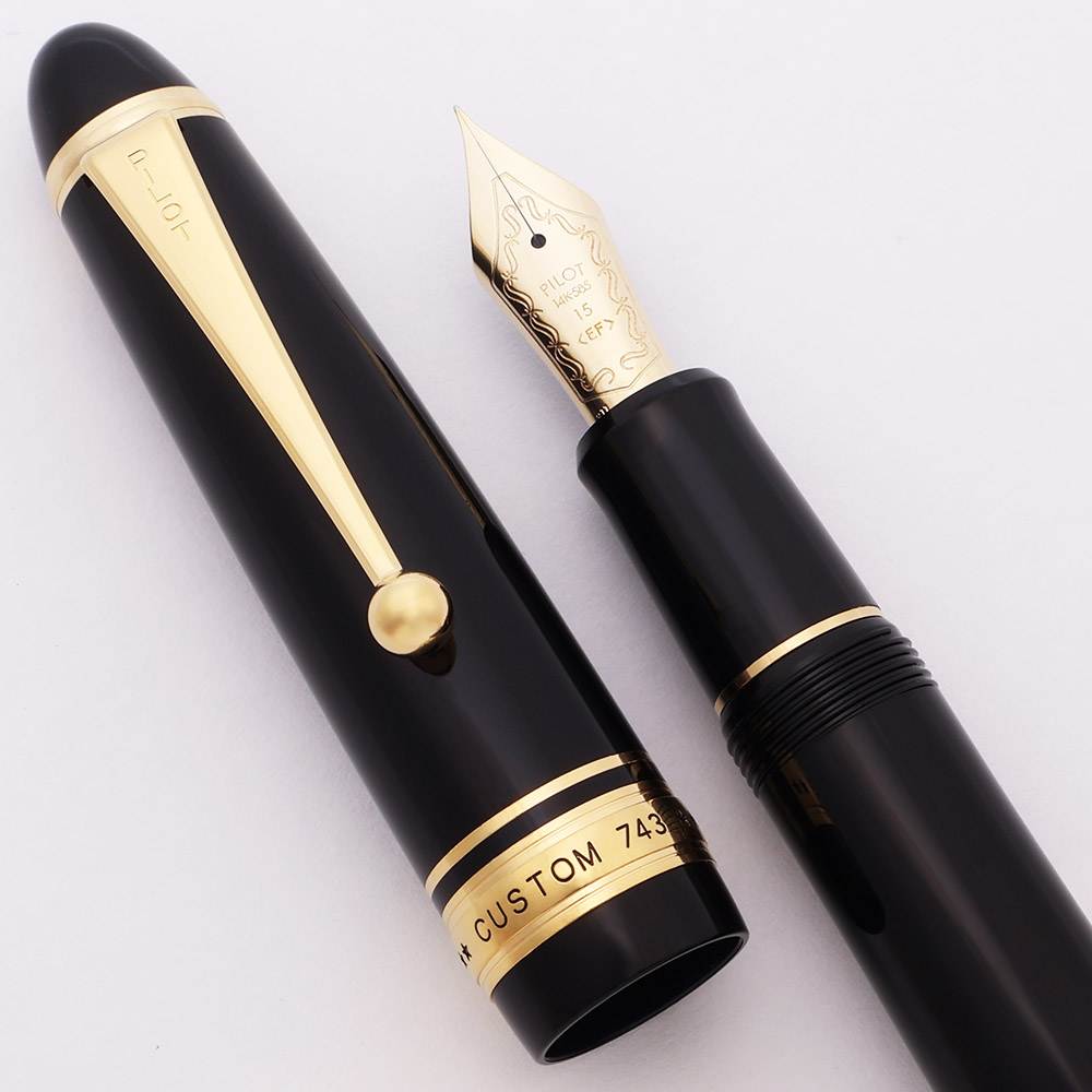 pilot カスタム743 EF Pilot Custom 743 Fountain Pen – Black – The Nibsmith